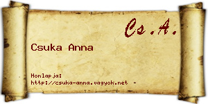 Csuka Anna névjegykártya