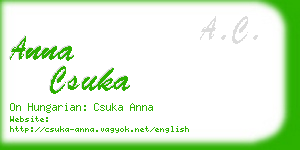 anna csuka business card